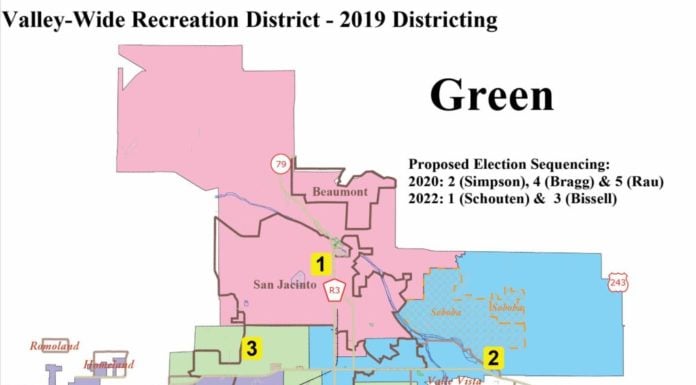 Election areas selected in Valley-Wide Recreation and Park District