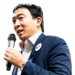 Andrew Yang having fun, but Democrat’s message is serious