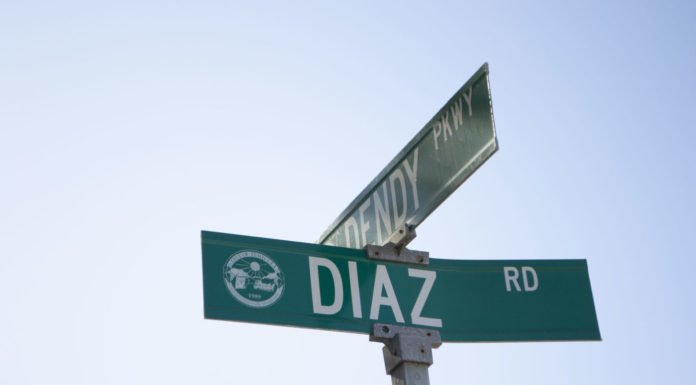 Section of Diaz Road closed due to sinkhole
