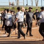 Inaugural charity softball game has success Softball game ending