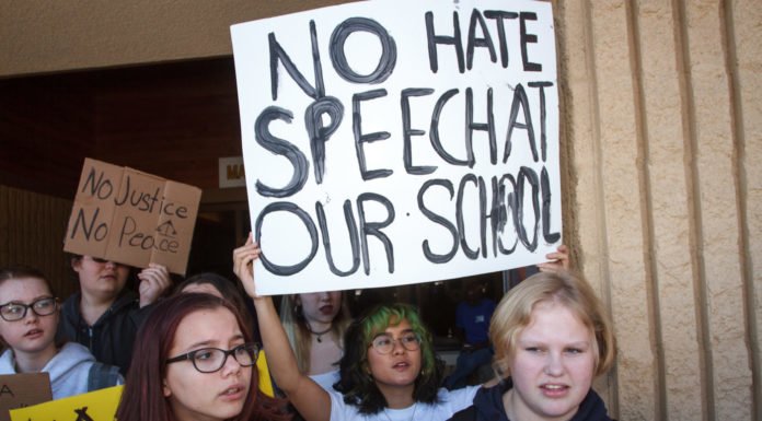 Students rally at Temecula Valley High School to protest ongoing concerns about racism