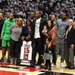 Clippers Kawhi Leonard has jersey retired by SDSU Basketball Kawhi Leonard, family, and friends