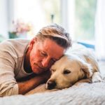 Seniors benefit from having pets man and dog