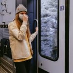 mask woman traveling