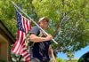 U.S. Marine Corps veteran runs with American flag to honor those who gave the ultimate sacrifice Gerald Hooee Jr.