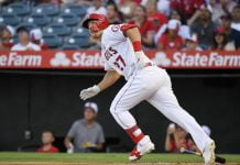 Trout HR 7th game in a row; Guardians beat Angels, pad lead
