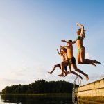 Basking in the sun? Prolonged exposure increases chance of skin cancer jumping into water