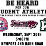 Perris Union High School District delays first phase of athletic conditioning; Peaceful protest planned