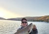 Russell Kitchen lands rainbow trout at Lake Hemet
