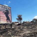 Fire leaves Anza sign unscathed