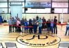 Winchester gym floor dedicated to the Domenigoni family