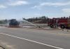 Fire consumes trash truck, causing explosion that injured firefighters