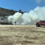 Big rig fire causes shutdown on I-15 northbound near old Highway 395