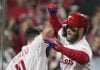 Harper, Phillies tie World Series mark with 5 HR, top Astros