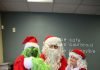 Santa, Mrs. Claus and the Grinch entertain students at Hamilton Saturday school