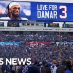 Bills safety Hamlin back in Buffalo to continue recovery