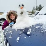 Snow people appear in Anza after hard-hitting winter storm