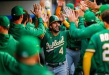 A’s hit 5 home runs, rally for 11-10 win over Angels in 10