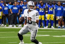 Garoppolo looks sharp in Raiders debut, Vegas beats Rams 34-17