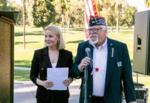 Actress Gail O’Grady honors military Purple Heart recipients at Golden Era Golf Course in San Jacinto