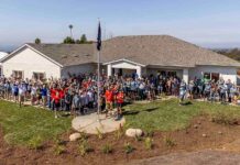 Volunteers landscape yard for veteran’s home