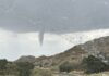 Funnel cloud descends upon the Anza Valley