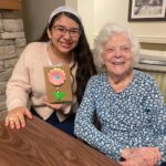 Homeschool students craft cards with Vineyard Place residents