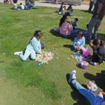 Excited youngsters run to gather thousands of prized plastic Easter eggs at Valley-Wide Community Park in Hemet