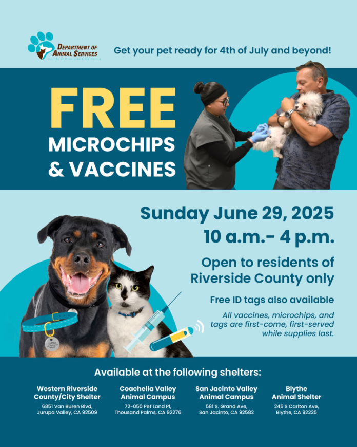 Free microchips and vaccines poster