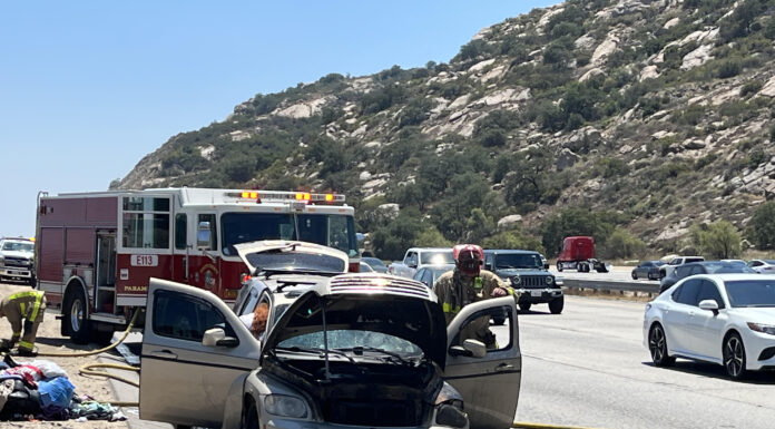 Car Fire Halts Northbound Traffic on I-15 Near Rainbow Valley on Fourth of July