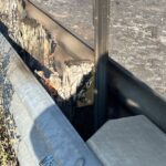 Rosa Fire burns guardrail