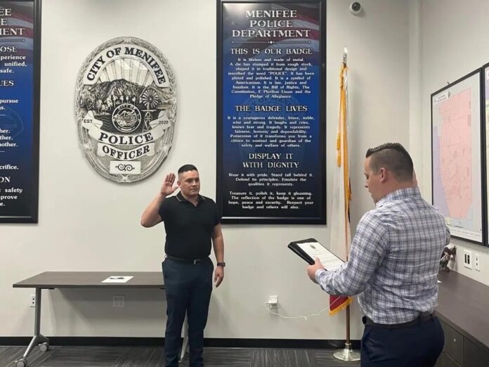 menifee police officer arrested