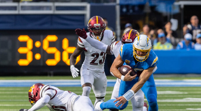 Chargers stumble, surrender early lead in 27-10 loss to Commanders