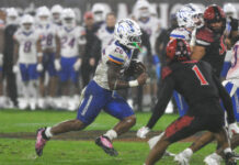 Local football talent on display as Boise State falls to San Diego State in rainy contest