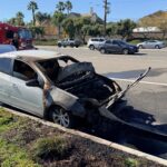 Fully engulfed vehicle fire reported on Winchester Road in Temecula