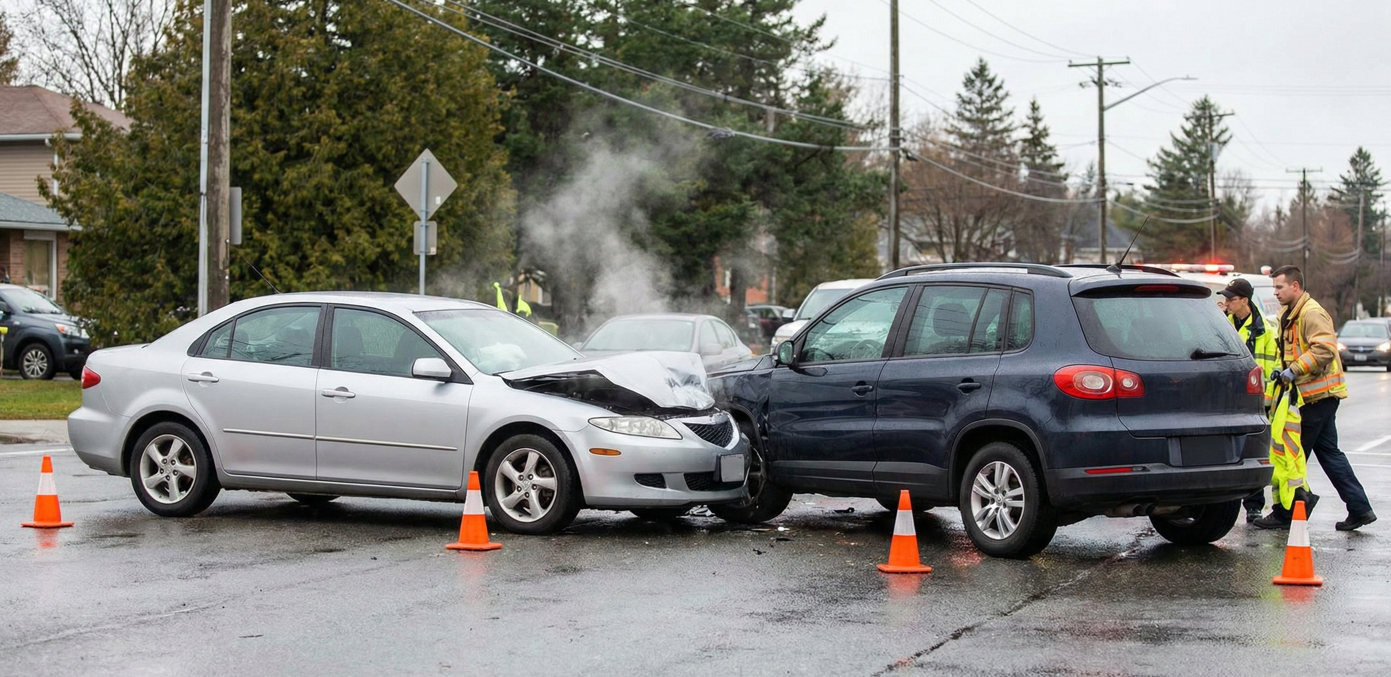 Two-vehicle crash in Moreno Valley traps one, hospitalizes three