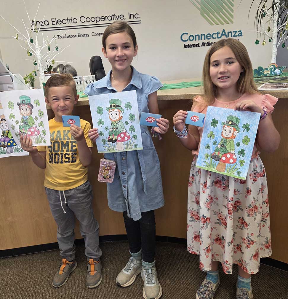 Anza Electric Cooperative St. Patrick’s Day coloring contest winners announced