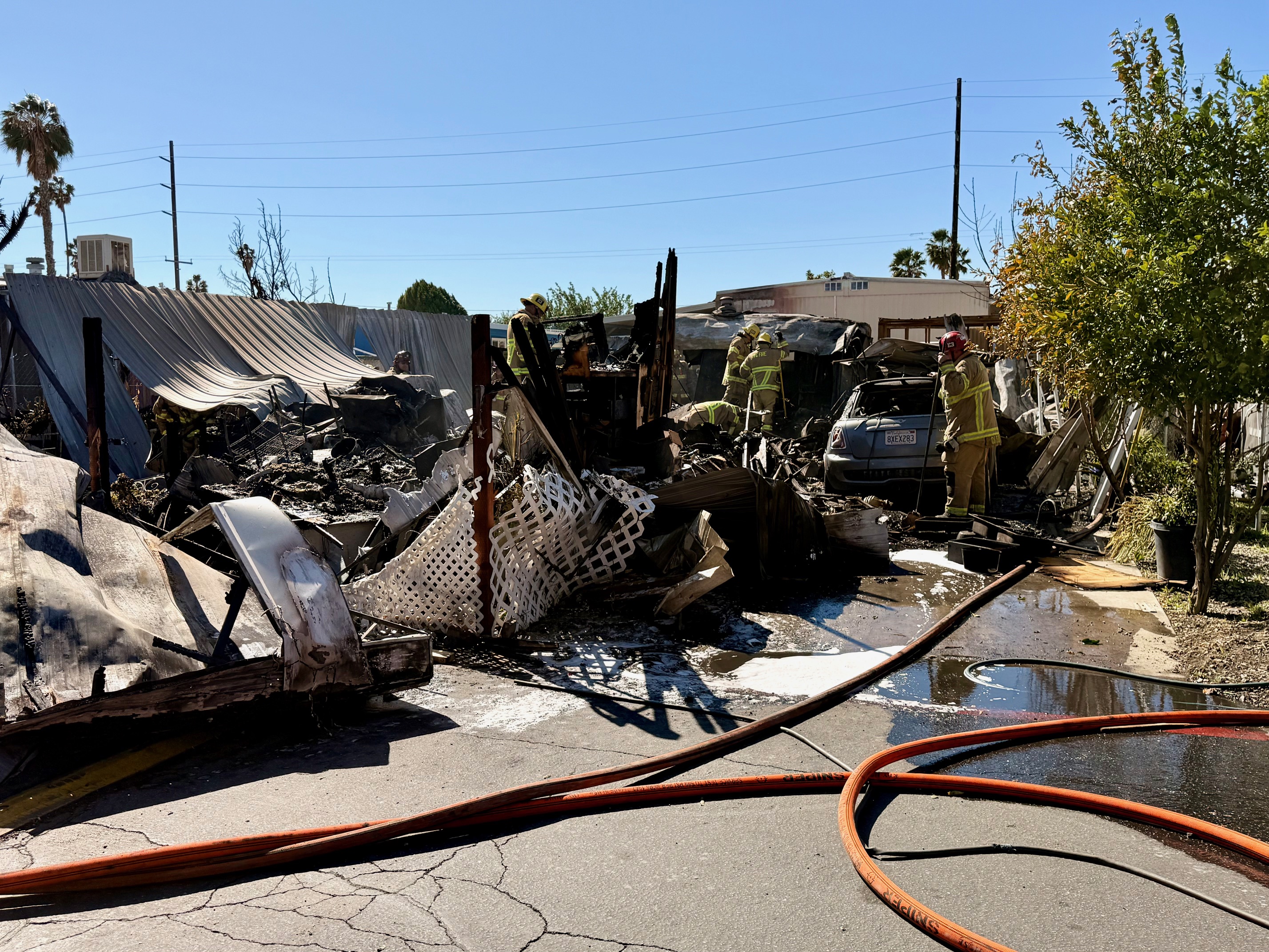 Fire destroys San Jacinto mobile home; no injuries reported