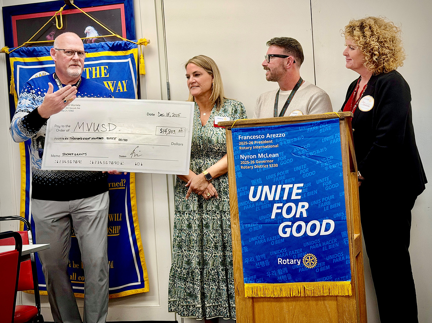 Murrieta Rotary Club Awards $14,803 in Teacher Grants to MVUSD Educators