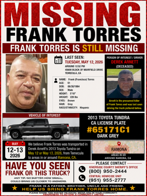 Community Rallies to Search for Missing Pauma Valley Resident Frank “Paco” Torres