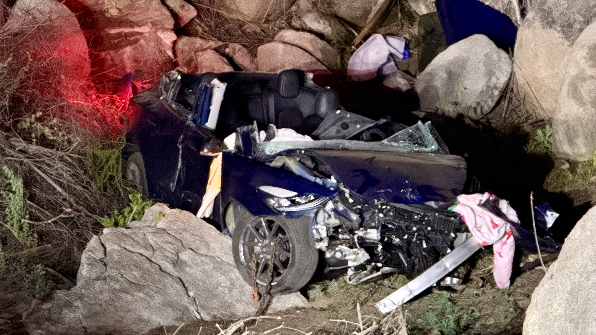 Two Hospitalized After Vehicle Plunges 50 Feet Down Embankment South of Hemet