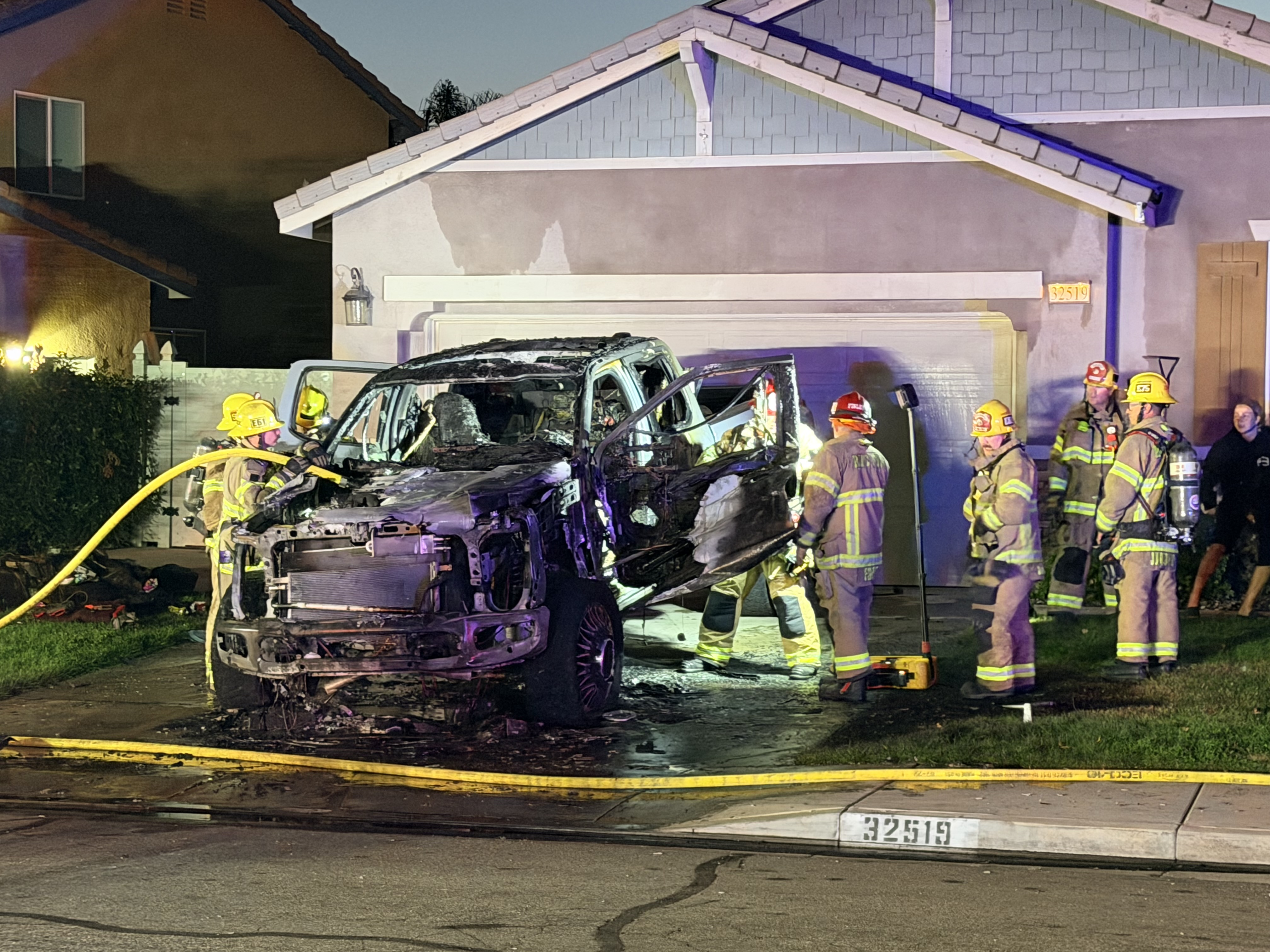 Truck destroyed by fire in Wildomar