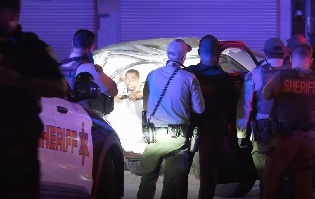 Stolen vehicle pursuit from Perris ends in Escondido crash; two hospitalized
